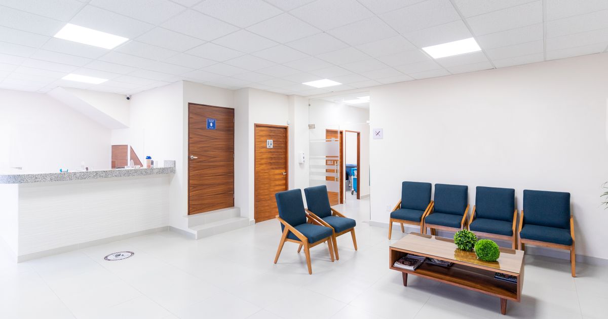 East Dallas urgent care video production: empty clinic waiting room chairs before opening